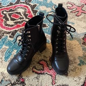 Marc Fisher LTD Lace Up Heeled Combat Boot - Great Condition